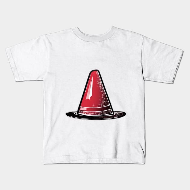 Futuristic Red Traffic Cone Illustration No. 967 Kids T-Shirt by cornelliusy